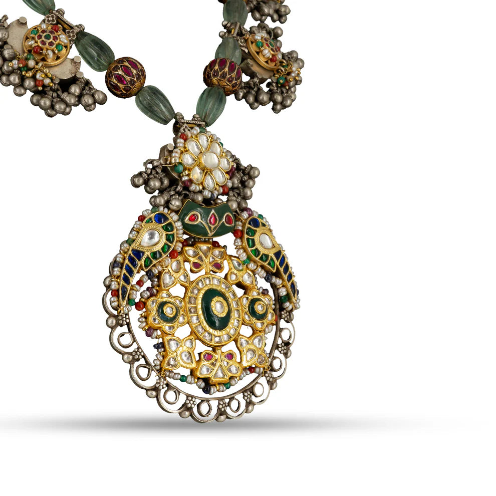 Kundan Meenakari 925 silver Heritage Statement Necklace