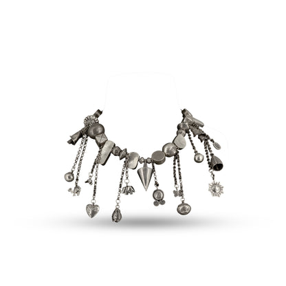 Eclectic Charm Chain 925 silver Statement Necklace