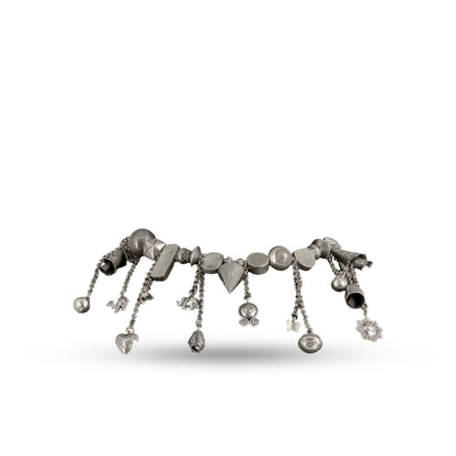 Eclectic Charm Chain 925 silver Statement Necklace