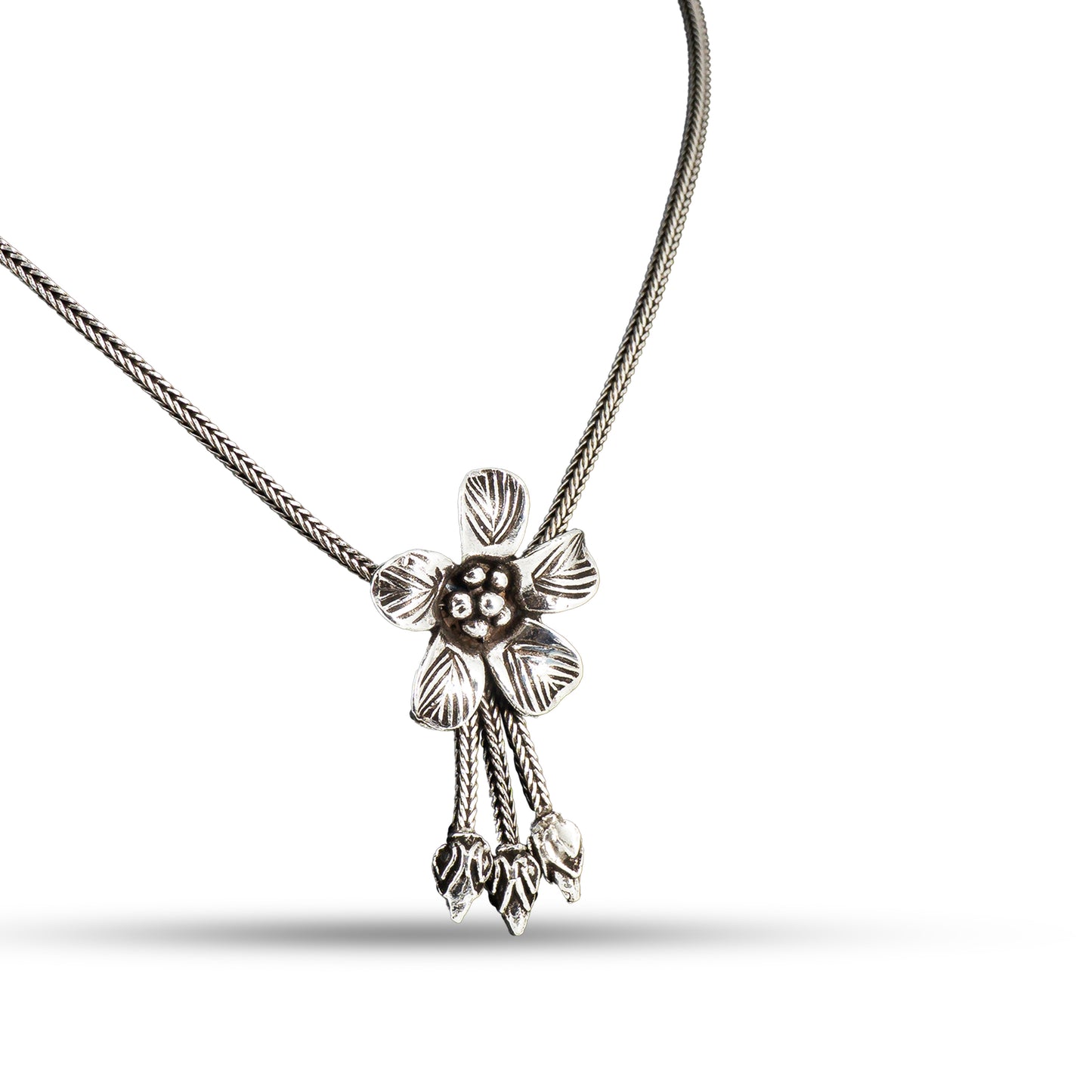 Wildflower Charm Pendant 925 silver Minimal Necklace