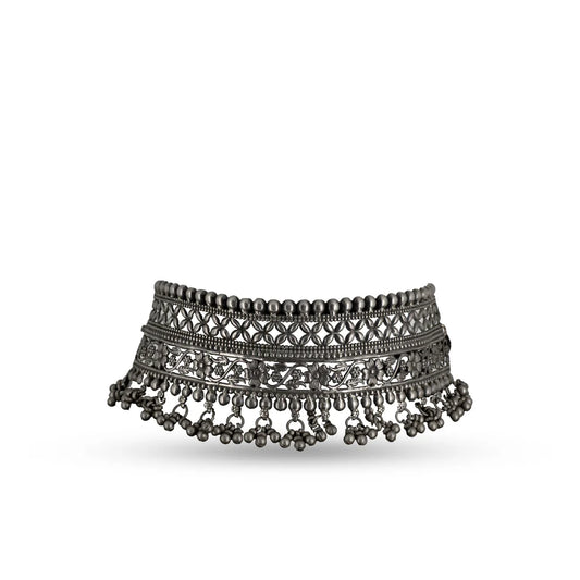 Tribal Ghungroo Choker 925 silver jewellery Oxidised Necklace