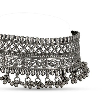 Tribal Ghungroo Choker 925 silver jewellery Oxidised Necklace