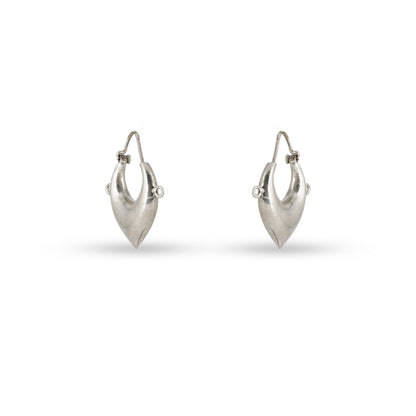 Sleek Tribal Hoop 925 silver Minimal Earrings
