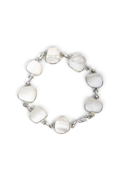 Eva Stone Oxidized Silver Cuff Bracelet with Rectangular Gemstone