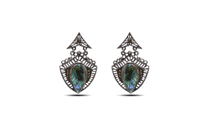 925 Silver Abalone shell Gemstone Earring image 0