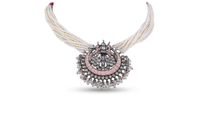 Pearl Beaded Pink Choker image 0
