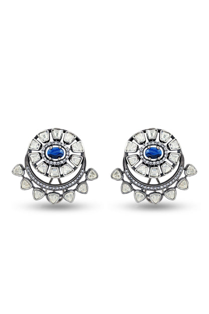 Sterling Silver with Blue Stone Necklace & Earrings Set image 2