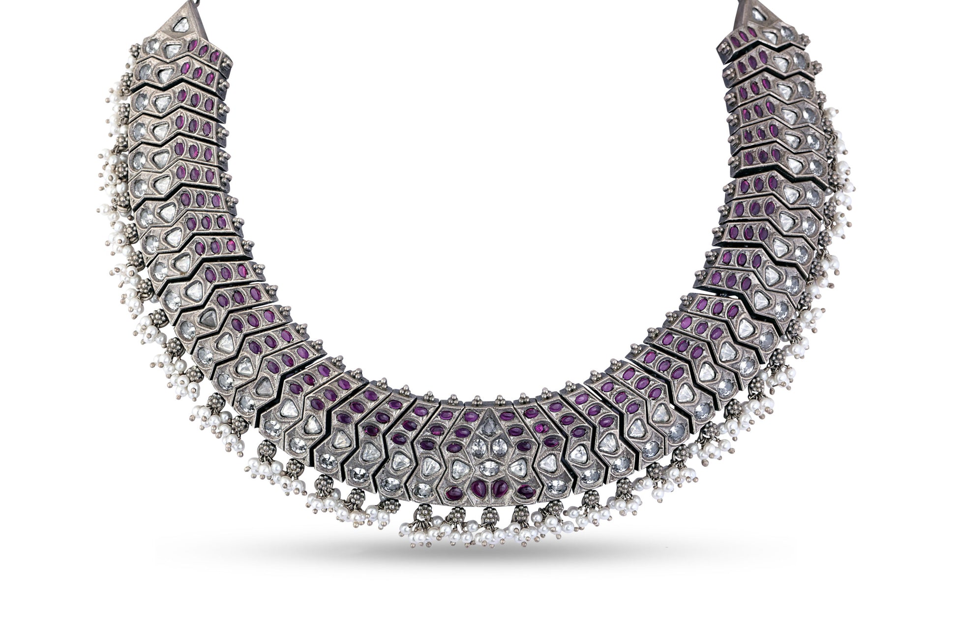 Silver Pink/ Pearl Necklace image 0