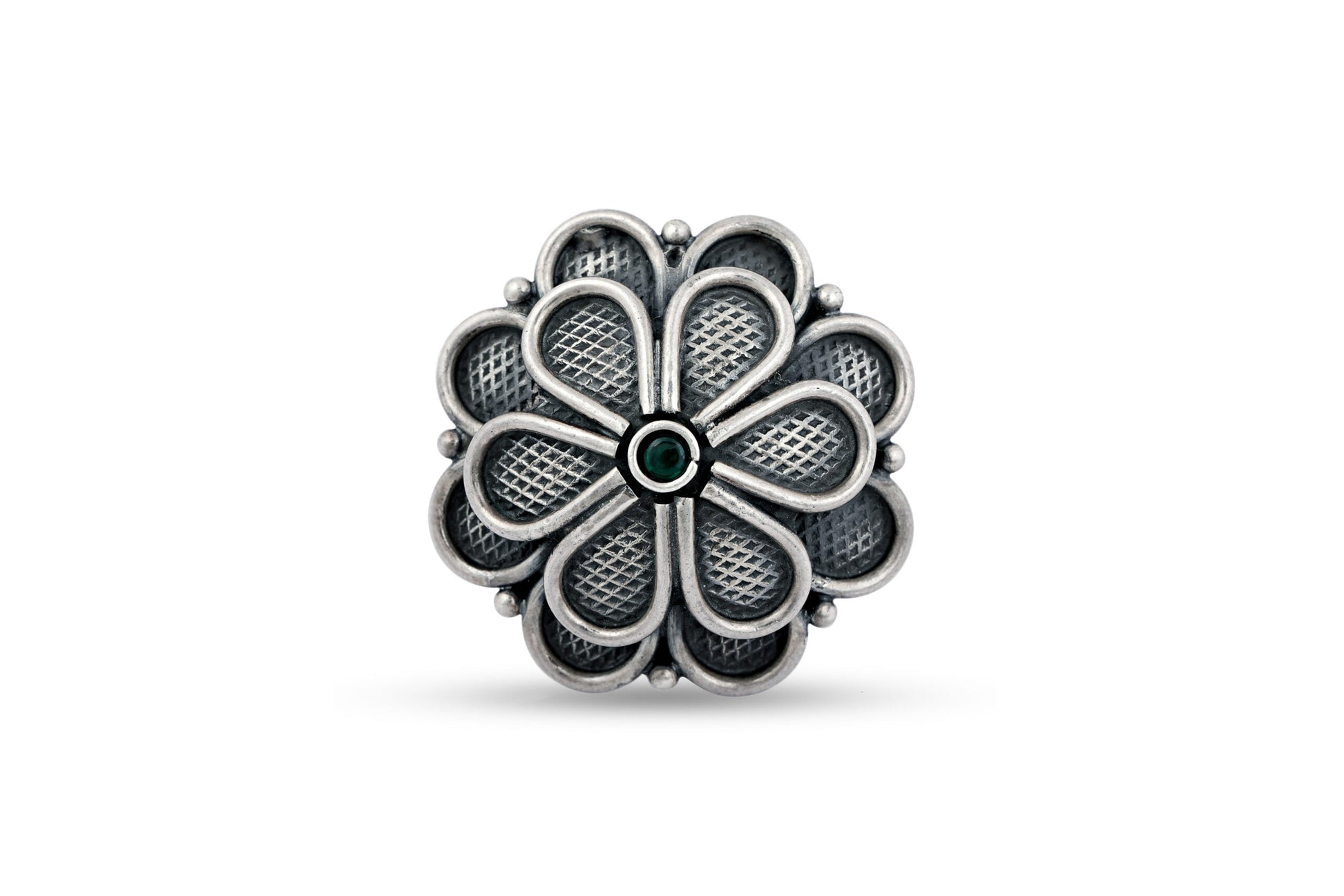 Silver 925 Double Flower Ring image 0