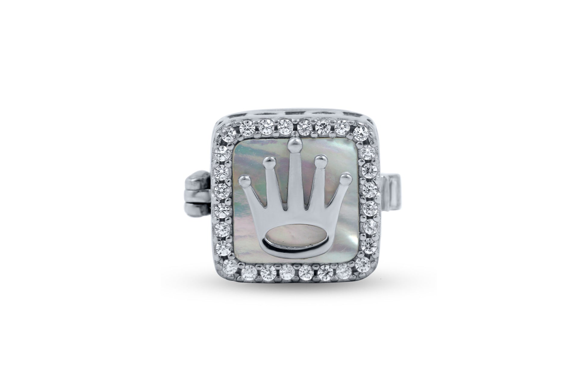 Silver 925 Crown Design Button image 0