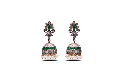 925 Silver  Antique Mughal Jhumkis image 0
