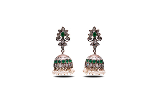 925 Silver  Antique Mughal Jhumkis image 0