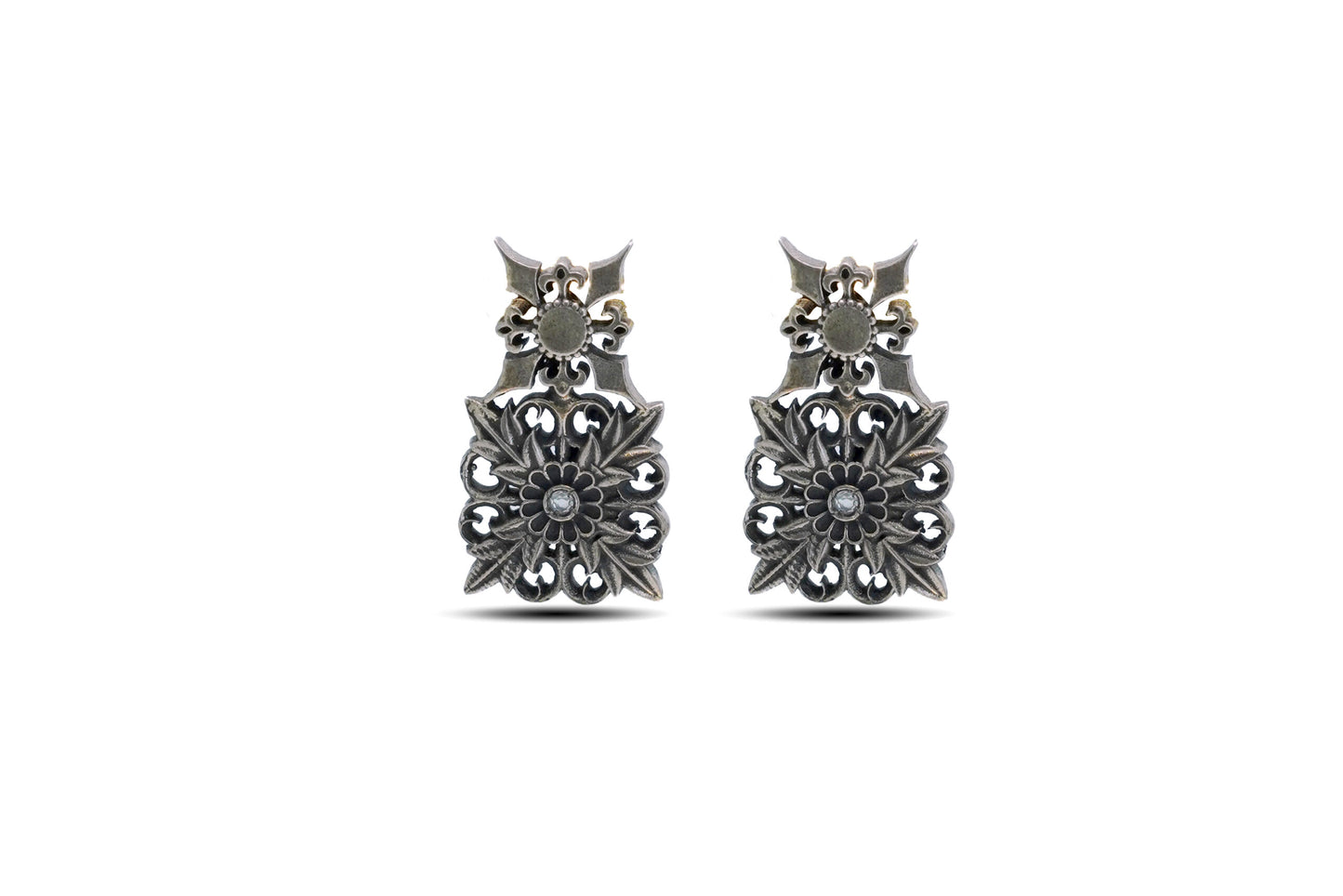 925 Silver Oxidized look Stud Earring image 0