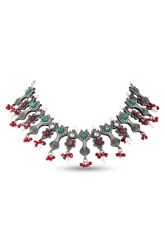 Fancy Silver Necklace Set image 1