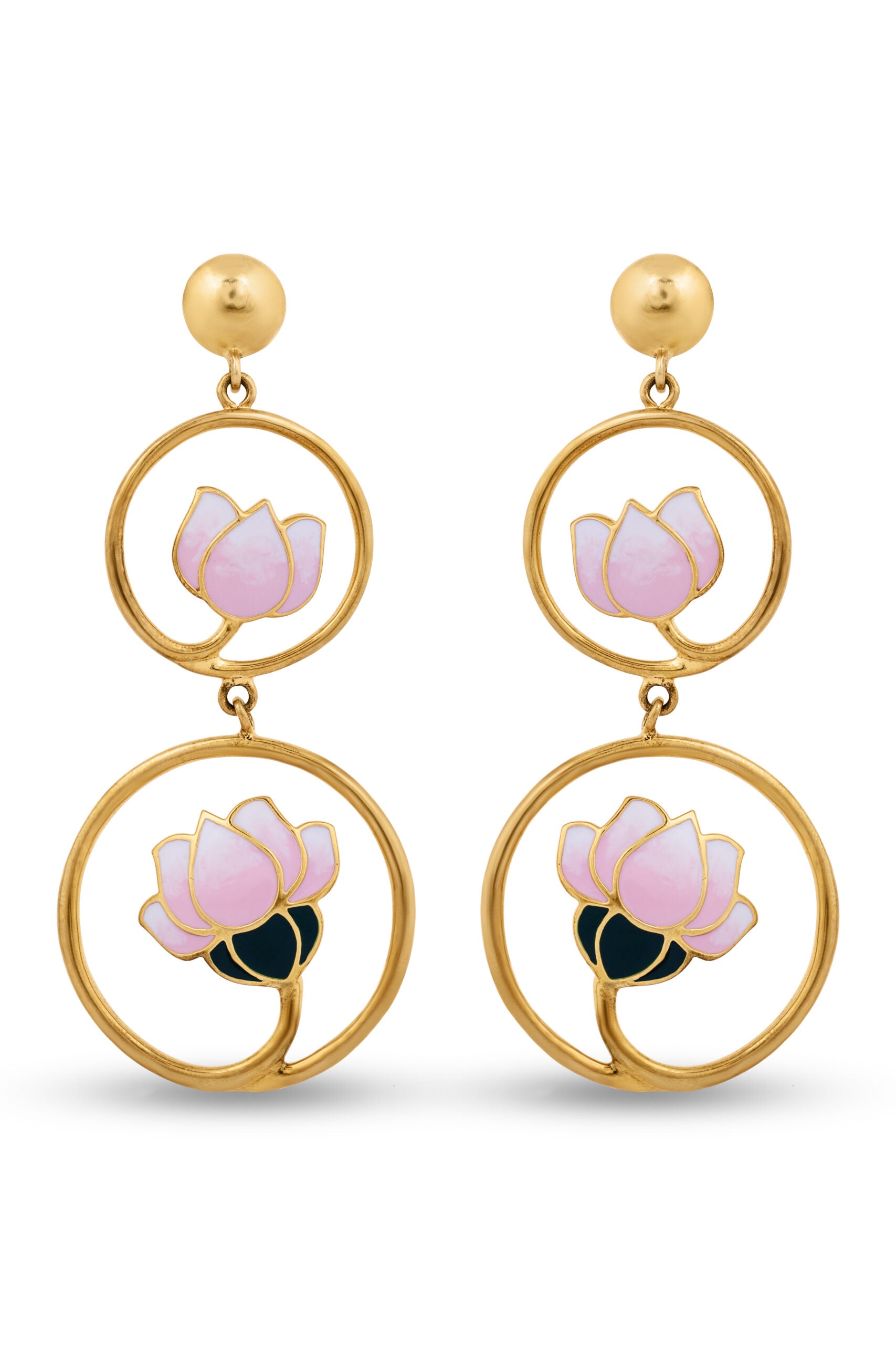 Lotus in a Pond Drop Earring image 1