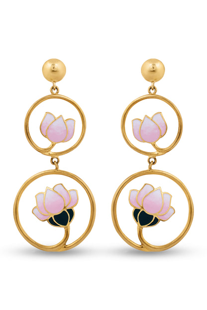 Lotus in a Pond Drop Earring image 1