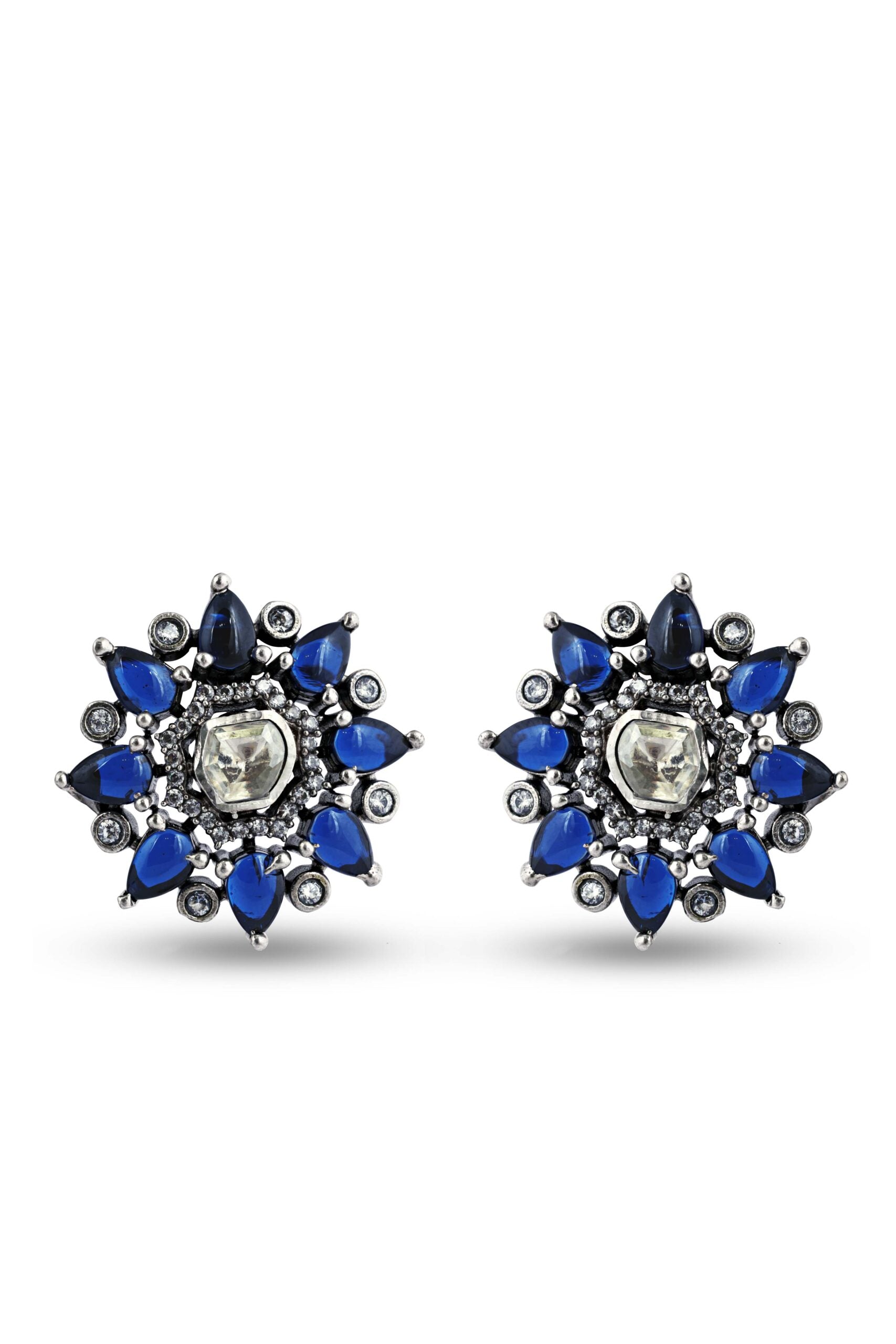 Sterling Silver Radiant Blue Flower Pendant image 2