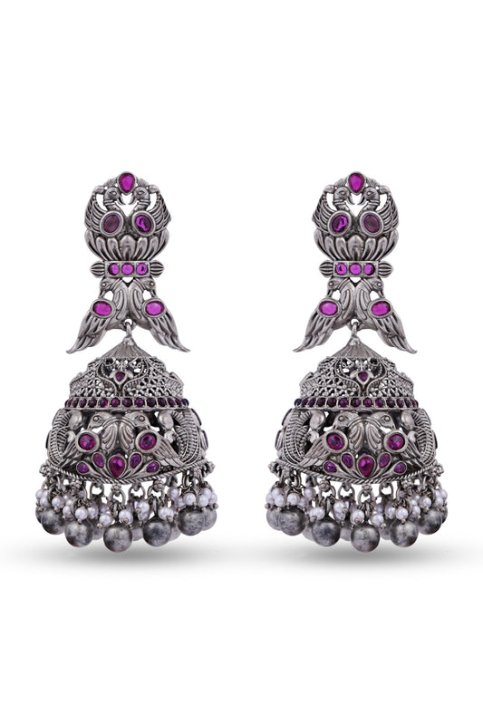 Silver 925 Stone Jhumka image 0
