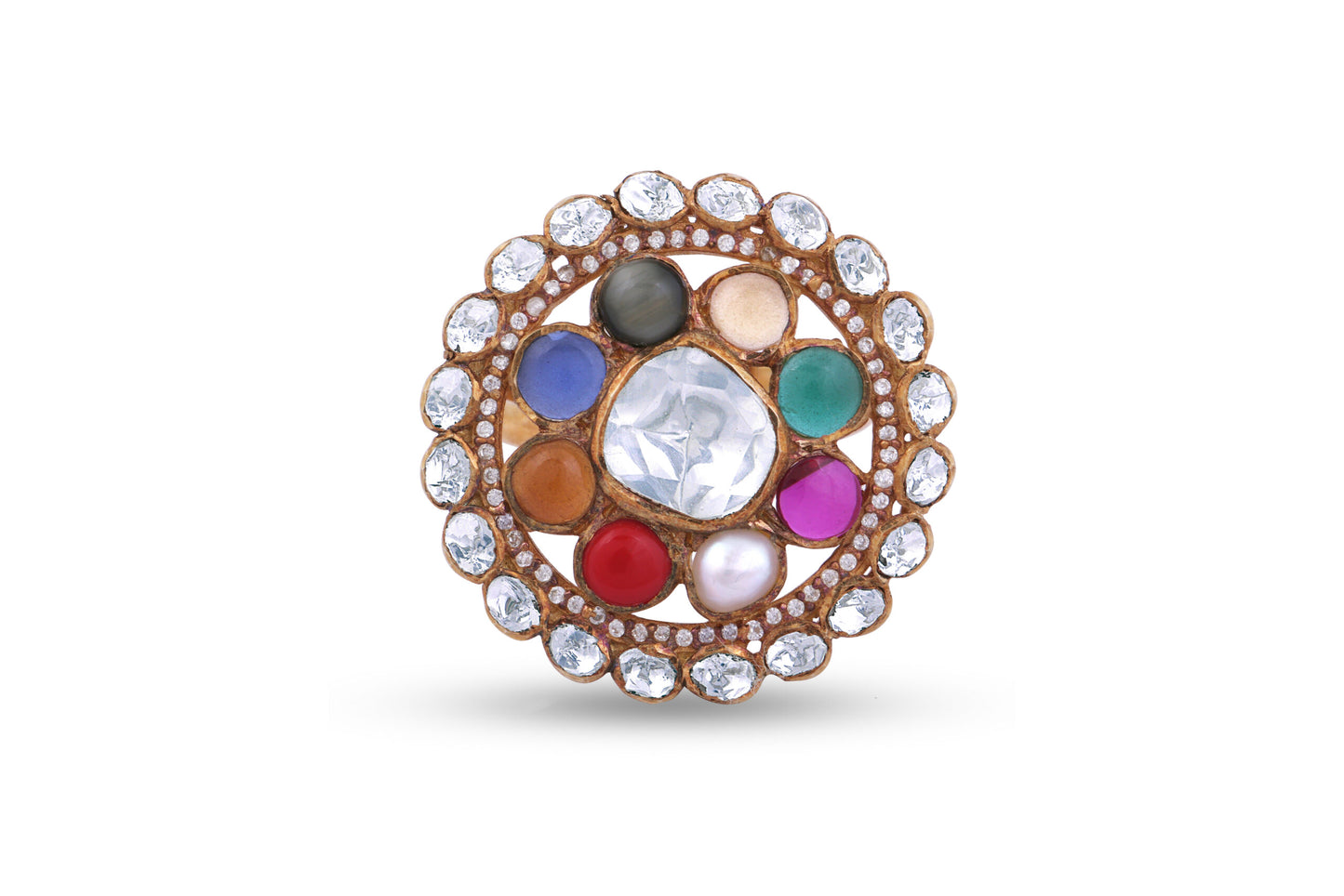 Silver Paro Navratna Ring image 0
