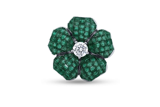 Diana Floral Invisible Setting Cocktail Ring image 0