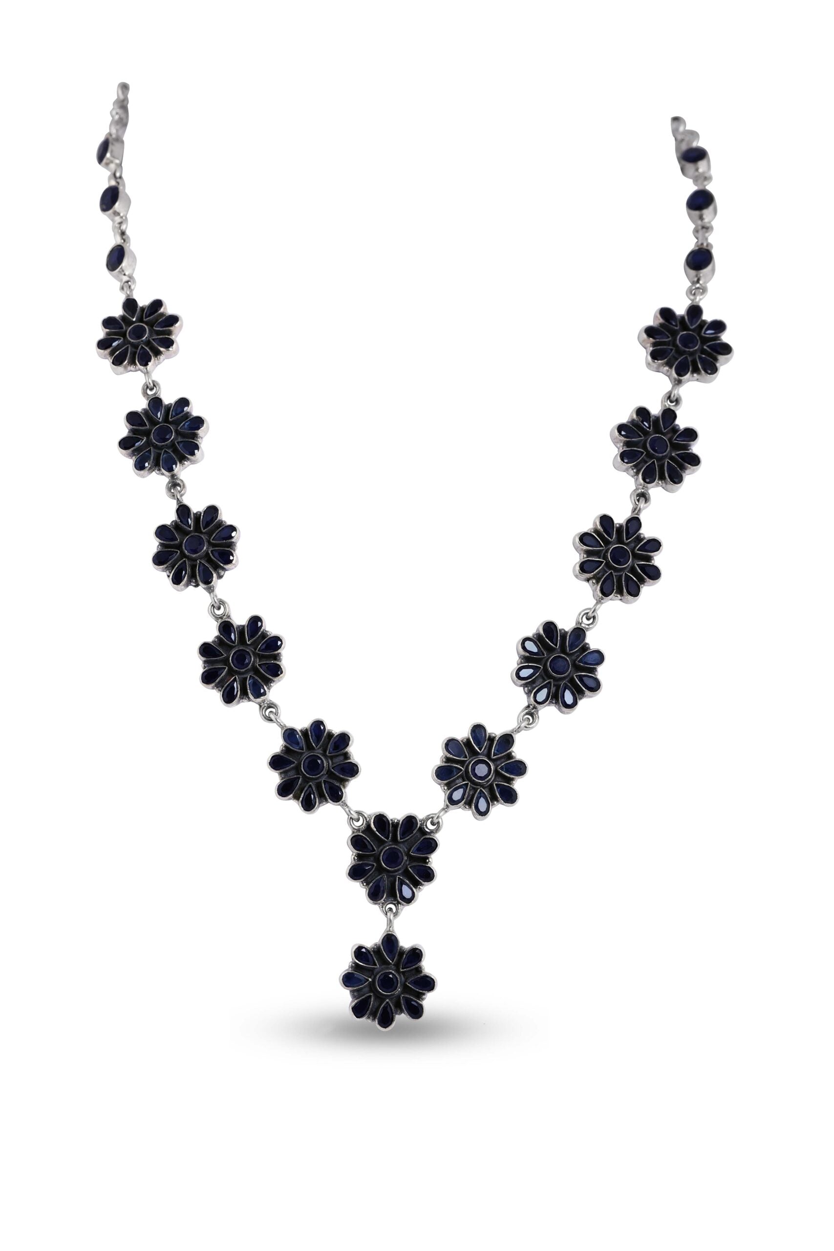 Flowering Feature Black Necklace Set image 1