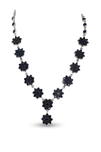 Flowering Feature Black Necklace Set image 1