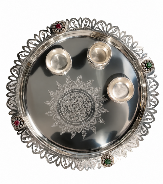 925 Silver Puja Thali Set