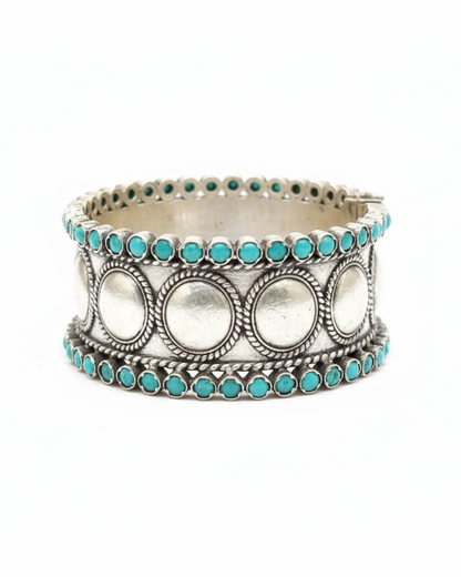 Vintage 925 Silver Turquoise Bangle Bracelet