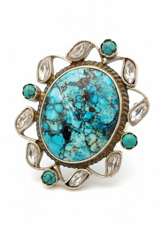 Elegant 925 Silver Turquoise Designer Ring