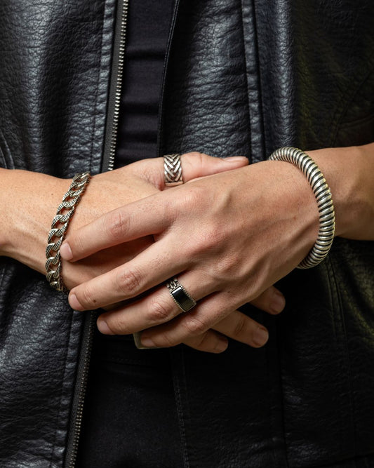 Handcrafted Oxidized Silver Kada