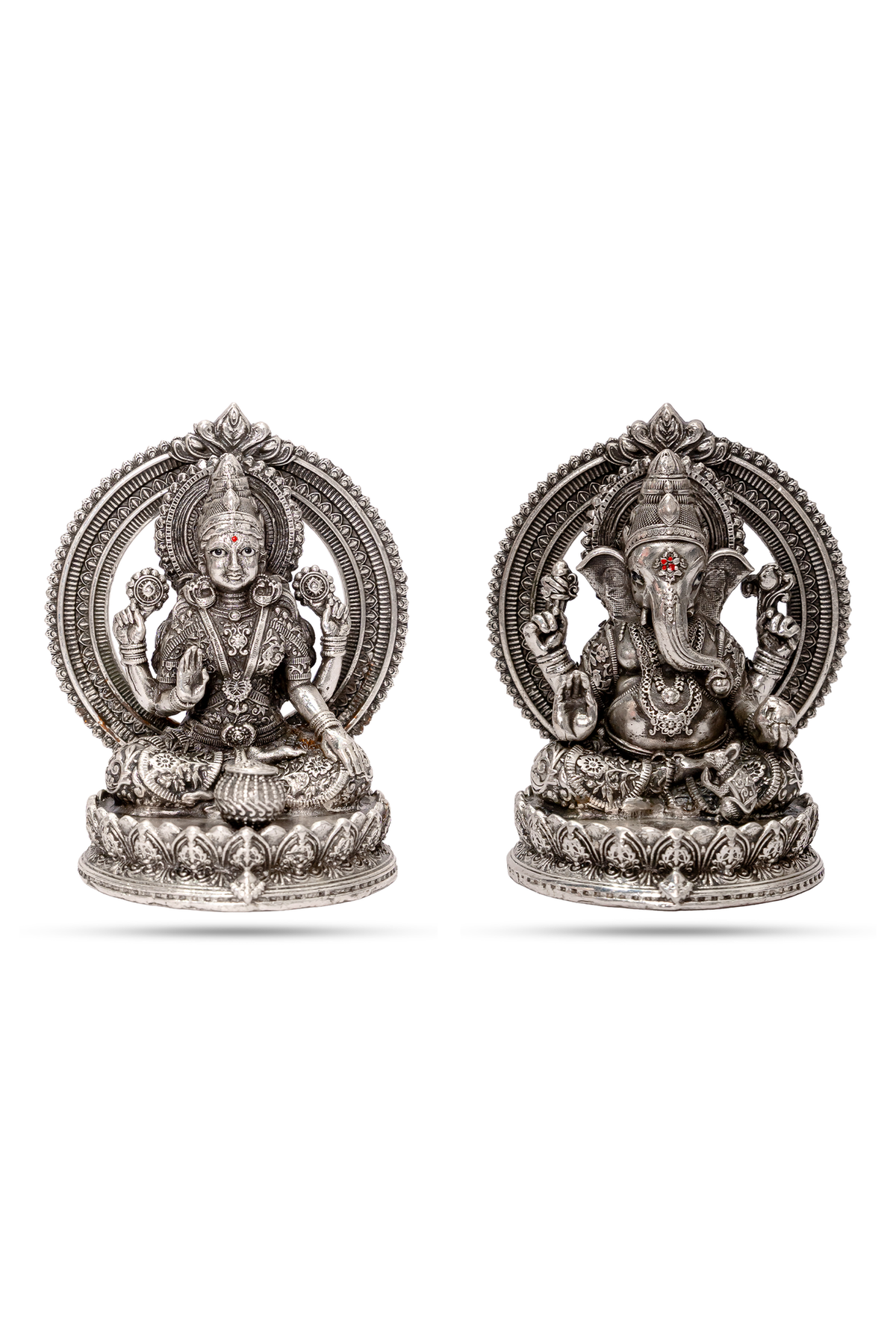 925 Silver Laxmi Ganesha Idol Set