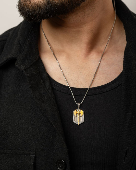 Men's Mixed-Metal Warrior Pendant