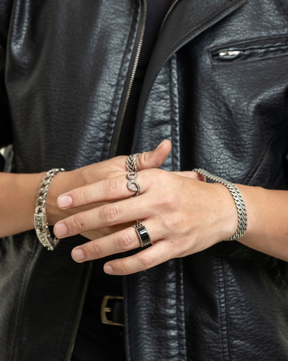 Antique Silver Double Loop Ring