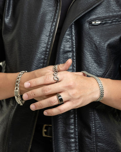 Antique Silver Double Loop Ring